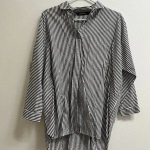Zara Striped Shirt with Bandana Tie M